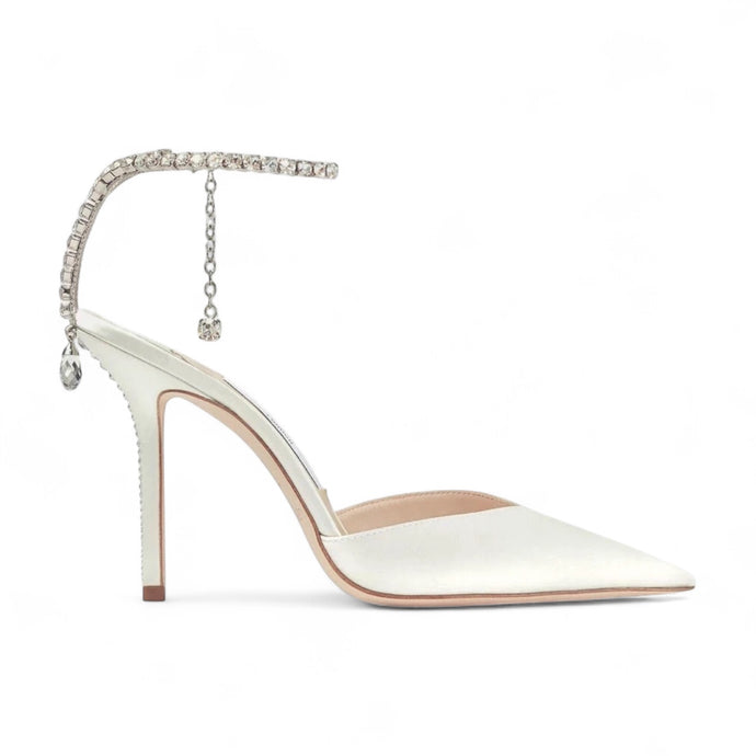 Jimmy Choo Shoes, Ivory Saeda 100 Embellished Pointed Toe Pumps (size 36)