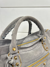 Balenciaga Bag, Gris Suede Gold Metallic Edge Hardware City Bag