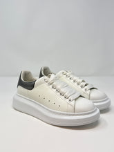 Alexander McQueen Shoes, White Oversized Metallic Leather Sneakers (size 35)