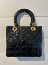 Christian Dior Bag, Black Patent Cannage Medium ‘Lady Dior’ Bag