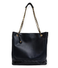 Chanel Bag, 1986 Black Lambskin Quilted CC Shopping Tote