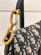 Christian Dior Bag, Navy Oblique Canvas Mini Saddle Bag