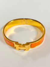 Hermès Orange & Gold H Clic Clac Bracelet