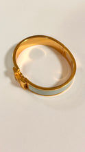 Hermès Light Blue & Gold H Clic Clac Bracelet
