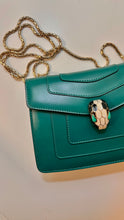 Bvlgari Bag, Emerald Green Calfskin Leather Serpenti Forever Crossbody