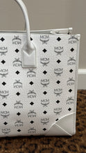 MCM Bag, White Leather München Monogram Large Tote