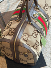 Gucci Bag, Monogram Jumbo GG Textured Dollar Web Large Duffle Bag