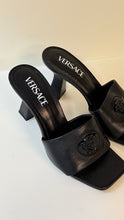 Versace Shoes, Black Medusa Leather Sandals (size 36.5)