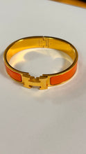 Hermès Orange & Gold H Clic Clac Bracelet