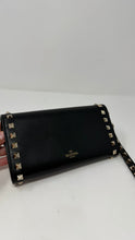 Valentino Black Leather Rockstud Wristlet Wallet
