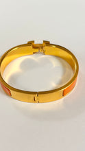 Hermès Orange & Gold H Clic Clac Bracelet