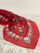 Alexander McQueen Red Voodoo Skull Print Scarf