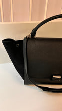 Celine Bag, Black Drummed Calfskin & Suede Trapeze Tote