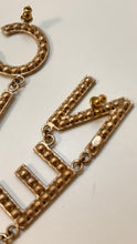 Chanel Gold & Strass CHA-NEL Diamantes Letter Drop Earrings