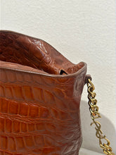 Saint Laurent Bag, Vintage Croc-Embossed Leather Bucket Bag