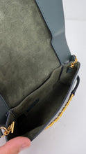Victoria Beckham Green Leather Chain Mini Pouch