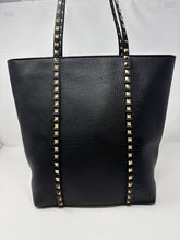 Valentino Bag, Black Leather Rockstud Zip Tote