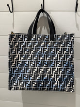 Fendi Bag, Blue & White FF Glazed Canvas Shopper Tote