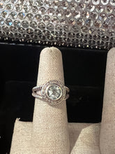 David Yurman Sterling Silver Diamond Prasiolite 8mm Petite Cerise Ring