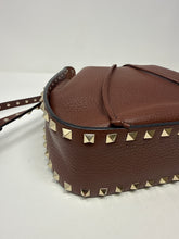 Valentino Bag, Brown Grained Calfskin Rockstud Bucket Bag