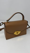 Mulberry Sable High Gloss Leather Small Lana Top Handle