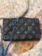 Louis Vuitton Bag, Black Monogram Embossed Lambskin Leather Pochette Coussin Chain Bag