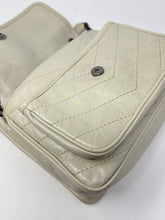 Saint Laurent Bag, Ivory Crinkled Calfskin Matelasse Monogram Baby Niki Chain Satchel
