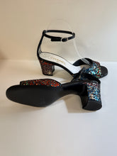 Chanel Shoes, Black Leather Multicolor Mosaic Strap Heels (size 38)