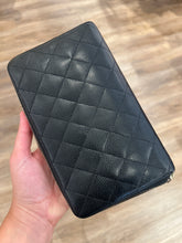 Chanel Black Caviar Quilted Large Zip Around Wallet