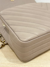 Chanel Bag, Taupe Calfskin Chevron Quilted Medium Statement Flap Bag