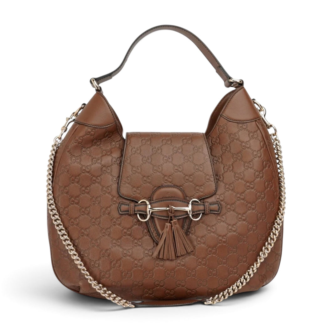 Gucci Bag, Brown Guccissima Signature Medium Emily Hobo Bag