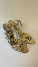 Miu Miu Shoes, Crystal Embellished Metallic Leather Sandals (size 36.5)