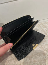 Burberry Black Signature Grain Calfskin Embossed Continental Wallet