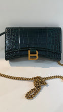 Balenciaga Bag, Hourglass Croc-Effect Leather Wallet on Chain