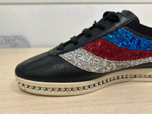 Gucci Shoes, Black Calfskin Glitter Sylvie Web Falacer Sneakers (size 37)