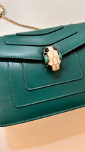 Bvlgari Bag, Emerald Green Calfskin Leather Serpenti Forever Crossbody