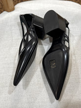 Prada Shoes, Black Patent Leather 55mm Debossed Logo Pumps (size 36.5)