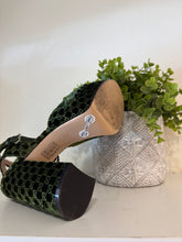 Gucci Shoes, Green Velvet Horsebit Platform Sandals (size 37.5)
