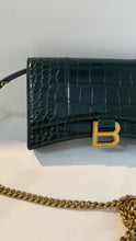 Balenciaga Bag, Hourglass Croc-Effect Leather Wallet on Chain
