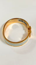 Hermès Light Blue & Gold H Clic Clac Bracelet