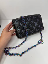 Louis Vuitton Bag, Black Monogram Embossed Lambskin Leather Pochette Coussin Chain Bag