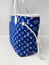 Louis Vuitton Bag, Limited Edition Blue & White Jacquard Velvet Monogram Neverfull MM