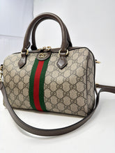 Gucci Bag, GG Supreme Monogram Web Small Ophidia Boston Bag