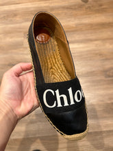 Chloé Shoes, Black Woody Leather Espadrilles (size 36)