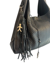 Henry Beguelin Bag, Black Intrecciato & Smooth Leather Hobo Bag