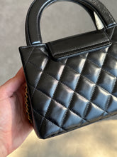 Chanel Bag, Black Shiny Aged Calfskin Quilted Nano Kelly Shopper Bag