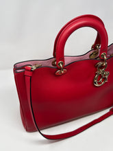 Christian Dior Bag, Red & Pink Calfskin Leather Diorissimo Medium Tote Bag