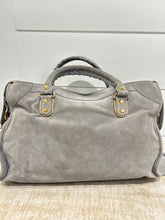 Balenciaga Bag, Gris Suede Gold Metallic Edge Hardware City Bag