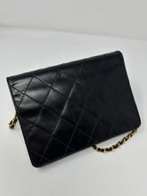 Chanel Bag, 2004 Black Glazed Calfskin Quilted Wallet on Chain