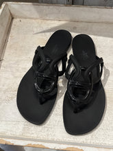 Hermès Shoes, Black Rubber Egerie Sandals (size 41)
